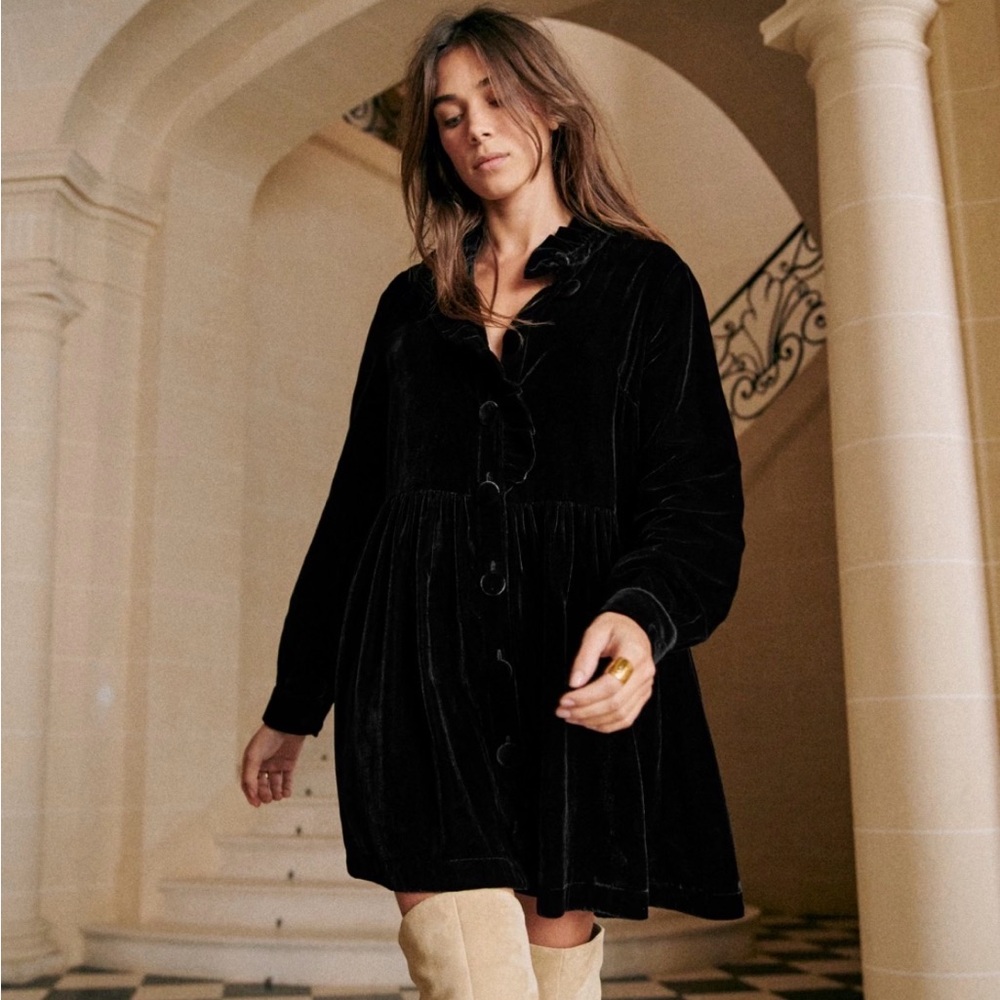 Sezane Sybelle Dress Black - Size 2